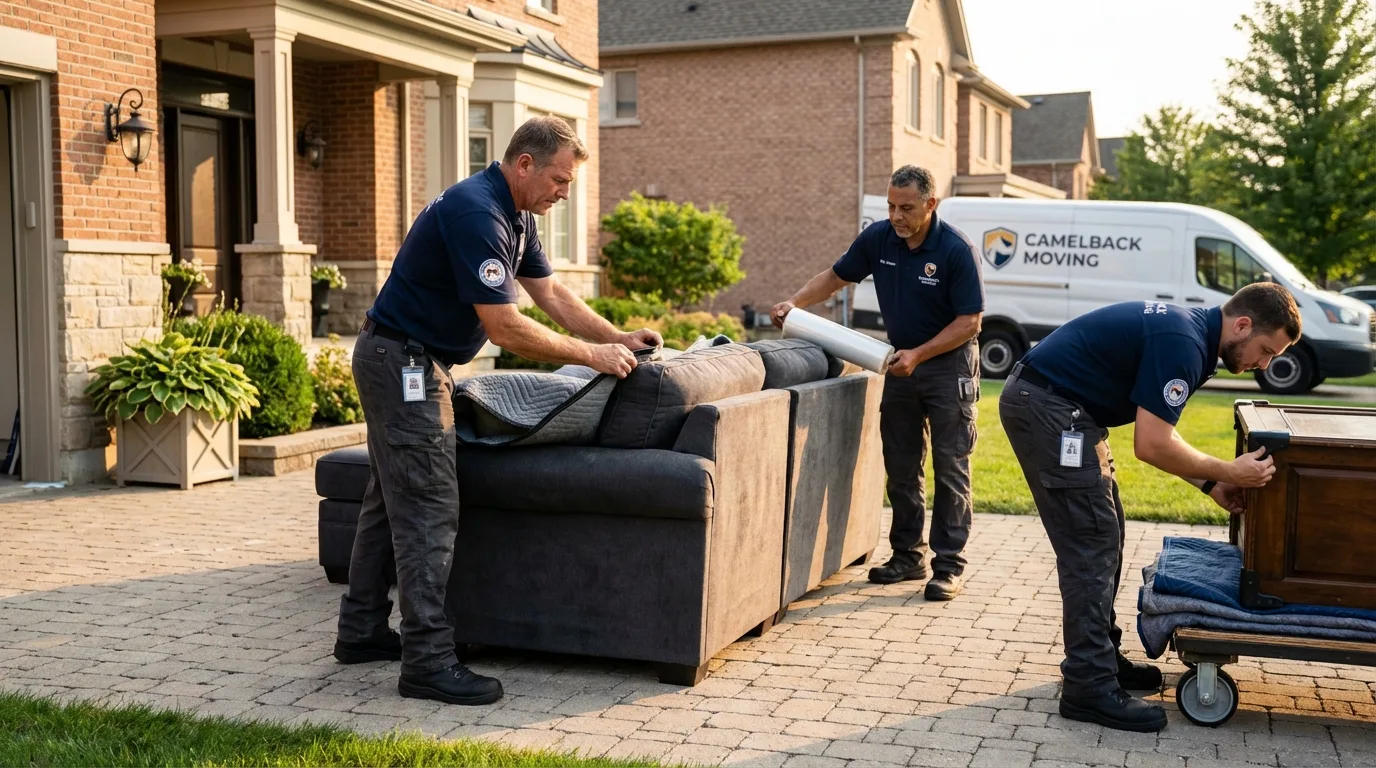 Large estate moving crew wrapping furniture in Dilley, TX
